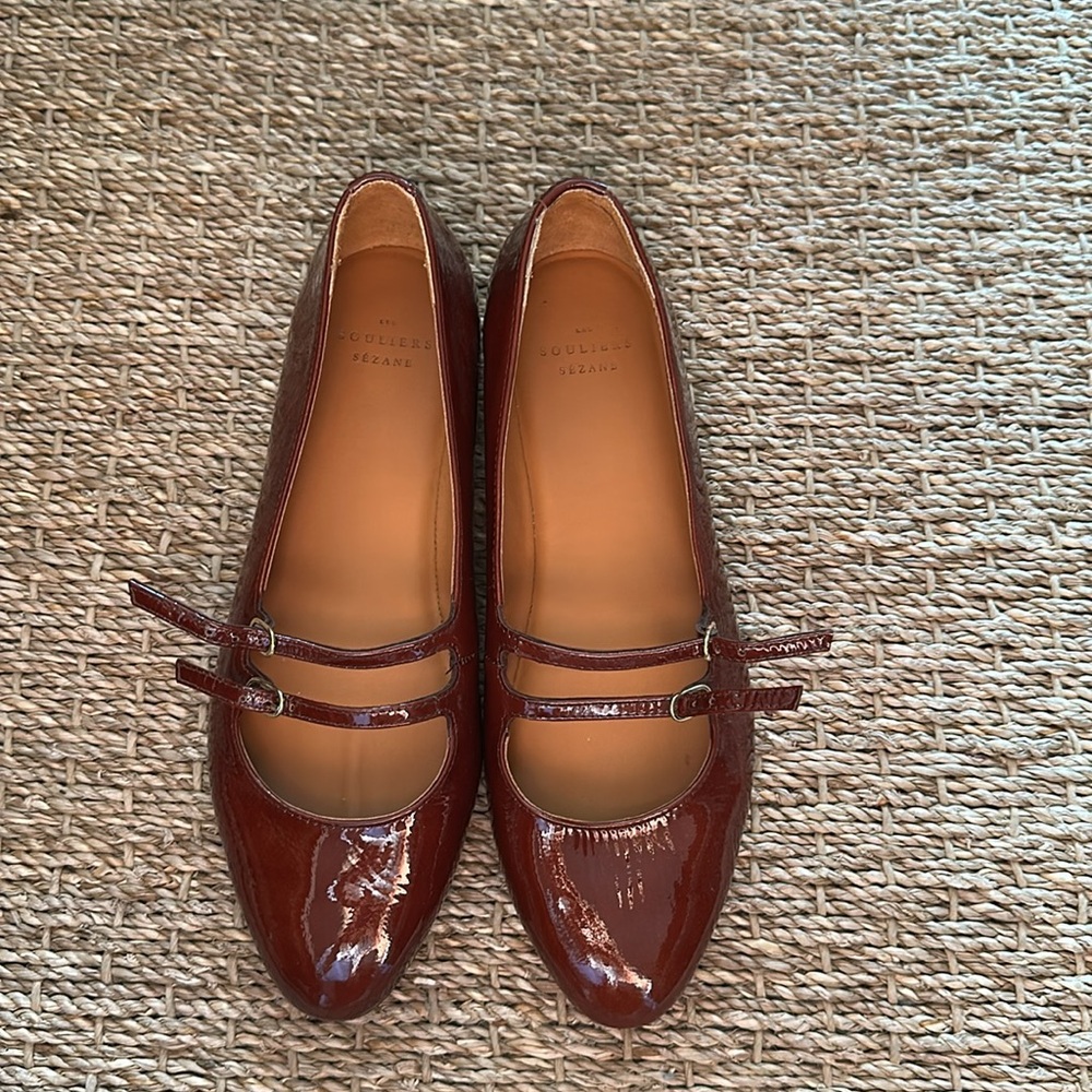 Sezane Ninon Low Ballerinas Patent Mahogany - Size 6,5 - Picture 9 of 9
